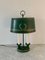 Mid-20th Century French Regency Green and Gold Tole Bouillotte Lamp 11
