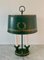 Mid-20th Century French Regency Green and Gold Tole Bouillotte Lamp 8