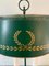 Mid-20th Century French Regency Green and Gold Tole Bouillotte Lamp 4