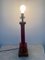 Neoclassical Red and Gold Corinthian Column Table Lamp 8