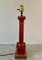 Neoclassical Red and Gold Corinthian Column Table Lamp 4