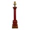 Neoclassical Red and Gold Corinthian Column Table Lamp, Image 1