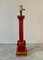 Neoclassical Red and Gold Corinthian Column Table Lamp 6