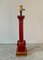 Neoclassical Red and Gold Corinthian Column Table Lamp, Image 6