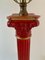 Lampada da tavolo neoclassica a colonna corinzia rossa e oro, Immagine 2