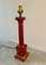 Neoclassical Red and Gold Corinthian Column Table Lamp 7