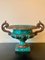 Early 20th Century Grand Tour Classical Faux Malachite Cast Iron Urn 9