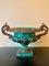 Early 20th Century Grand Tour Classical Faux Malachite Cast Iron Urn, Image 9
