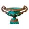 Early 20th Century Grand Tour Classical Faux Malachite Cast Iron Urn 1