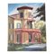 Victorian House Architectural, 1970s, Paint, Image 1