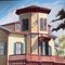 Victorian House Architectural, 1970s, Paint, Image 4