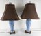 Chinese Chinoiserie Blue and White Table Lamps, Set of 2 12