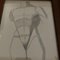 Art Deco Studie mit männlicher Figur, Kohlezeichnung, 1920er, gerahmt 3