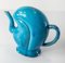 19th Century Chinese Chinoiserie Turquoise Blue Glazed Peach Form Puzzle Jug Teapot 6