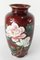 Mid 20th Century Japanese Red Ginbari Cloisonne Floral Vase 9