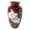 Mid 20th Century Japanese Red Ginbari Cloisonne Floral Vase 1