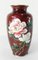 Mid 20th Century Japanese Red Ginbari Cloisonne Floral Vase 2