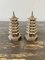 Silver Godinger Chinoiserie Pagoda Salt and Pepper Shakers, 1970s, Set of 2 3