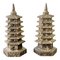 Salero y pimentero Godinger Chinoiserie Pagoda de plata, años 70. Juego de 2, Imagen 1