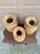 Antique Wabi-Sabi Hand Turned Bleached Raw Wooden Vessels, Set of 3 2