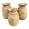 Vasos Wabi-Sabi antiguos de madera en bruto torneada y blanqueada. Juego de 3, Imagen 1