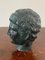 Vintage Brass Verdigris Male Head Sculpture, 1980s 6
