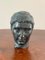 Vintage Brass Verdigris Male Head Sculpture, 1980s 2