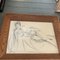 Dibujo de estudio desnudo de mujer, años 50, carboncillo sobre papel, enmarcado, Imagen 2