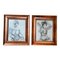 Female Nude Studies, 1950s, Charcoal on Paper, Framed, Set of 2 1