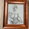 Female Nude Studies, 1950s, Charcoal on Paper, Framed, Set of 2, Image 2