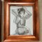 Female Nude Studies, 1950s, Charcoal on Paper, Framed, Set of 2, Image 3