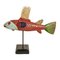 Mid-Century Mali Wood Bozo Fish Puppet on Stand 4