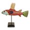 Mid-Century Mali Wood Bozo Fish Puppet on Stand 1