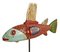 Mid-Century Mali Wood Bozo Fish Puppet on Stand 3