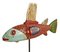 Mid-Century Mali Wood Bozo Fish Puppet on Stand, Image 3