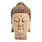 Testa di Buddha antica in legno, Immagine 1