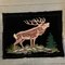 Vintage German Folk Art Punch Needlework Stag on Black Velvet, 1930s 10