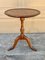 Table d'Appoint Ronde Géorgienne Vintage en Cuir Embossé 10