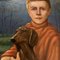 Kleiner Junge mit seinem Dackel-Porträt, 1960er, Paint 2