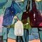 Bodegón abstracto con botellas, años 80, Acrílico sobre papel, Imagen 2