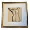 Female Nude Study Drawing, 1950s, Charcoal on Paper, Framed 1
