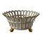 Reticulated Gold Gilt Porcelain Footed Basket, Image 1