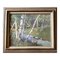 Paesaggio boschivo di ruscello con betulle, anni '70, dipinto su tela, Immagine 1