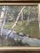 Paesaggio boschivo di ruscello con betulle, anni '70, dipinto su tela, Immagine 3