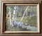 Paesaggio boschivo di ruscello con betulle, anni '70, dipinto su tela, Immagine 6