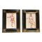 Dibujos de estudio desnudos de mujeres sepia, años 50, obra de arte en papel, enmarcado. Juego de 2, Imagen 1