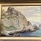Mid-Century Modernist Seascape with Rocks, Painting, Framed 2