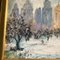 Snowy Cityscape with Figure, 1950s, Paint, Framed 3