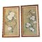 Mid-Century Chinese Floral & Birds, 1970s, Painting on Cork, Framed, Set of 2 1