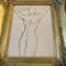 Dibujo de estudio desnudo de mujer, años 50, carboncillo sobre papel, enmarcado, Imagen 2